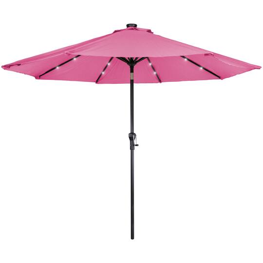 9Ft Solar Lighted Outdoor Patio Market Umbrella By Northlight in Pink | 108" x 108" x 96" | Michaels®